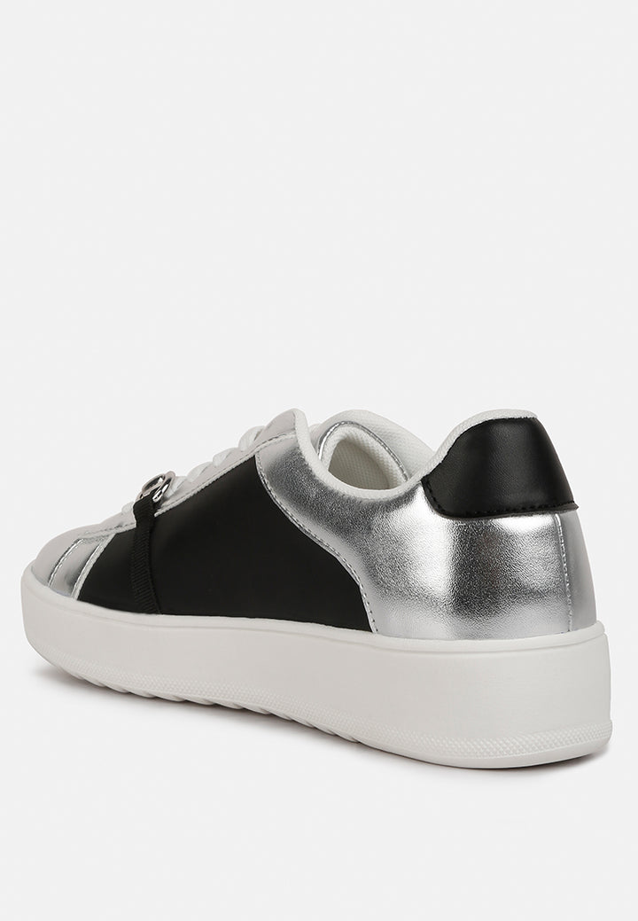 contrasting metallic sneakers#color_silver