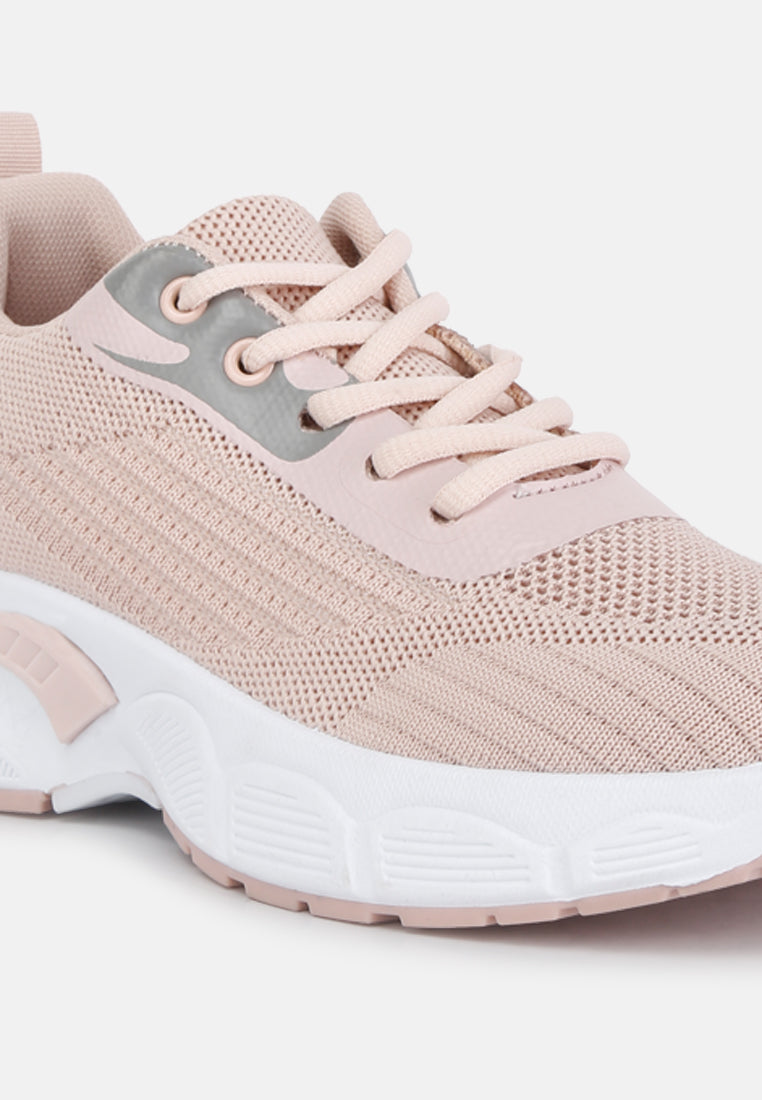 women lug sole athletic sneakers#color_pink