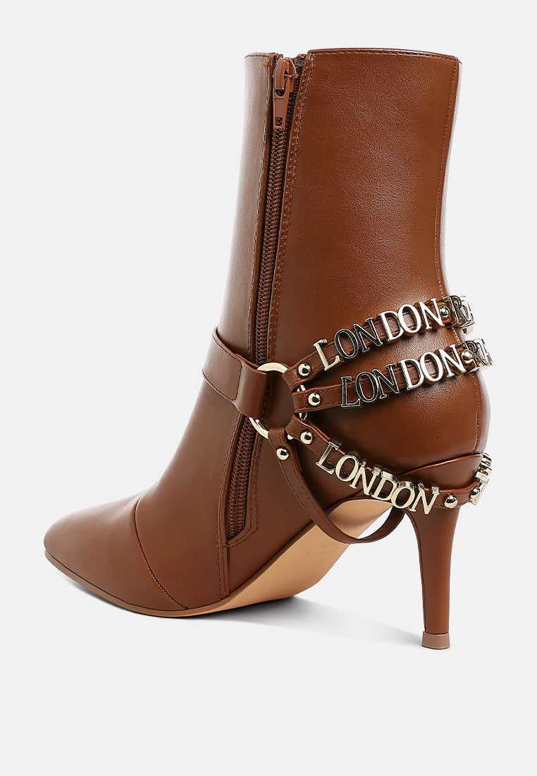 women harness detail stiletto boots#color_tan