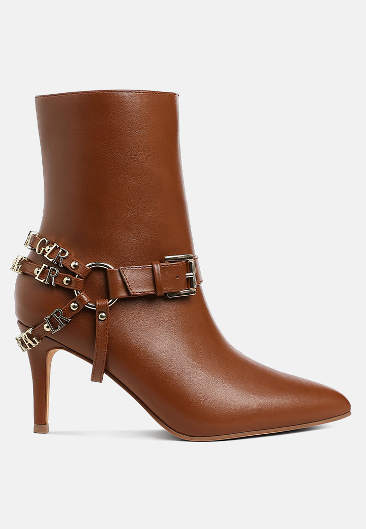women harness detail stiletto boots#color_tan
