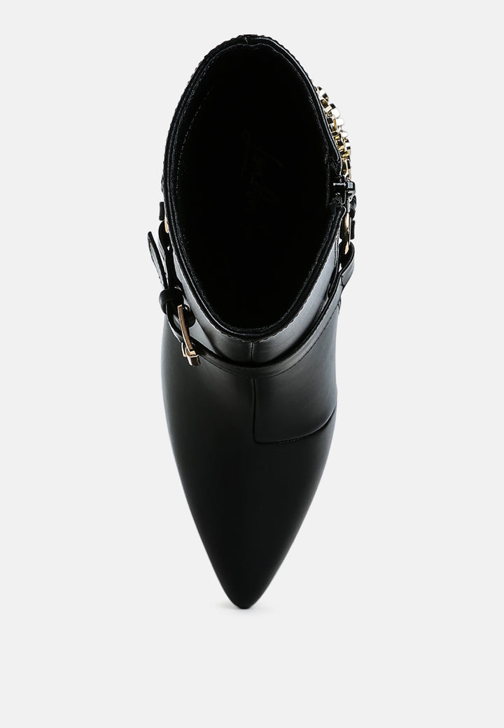 women harness detail stiletto boots#color_black