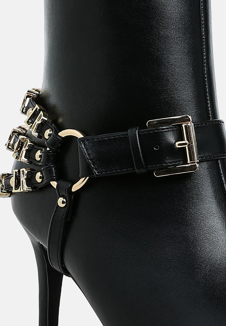 women harness detail stiletto boots#color_black