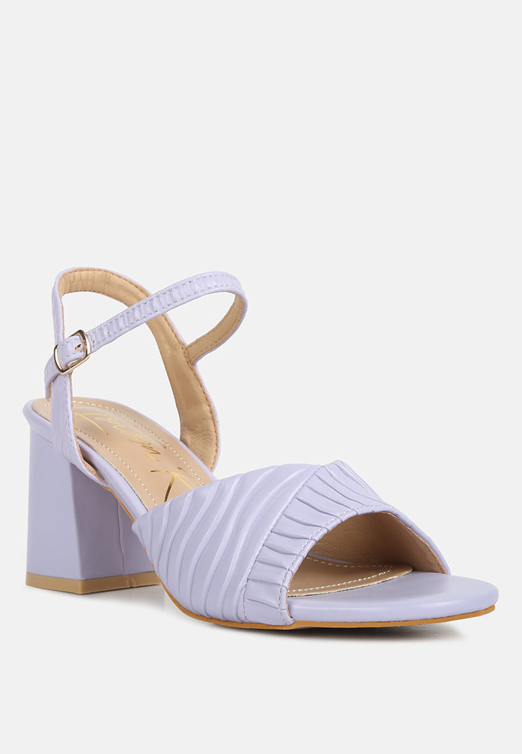 women pleated strap block heel sandals#color_lilac
