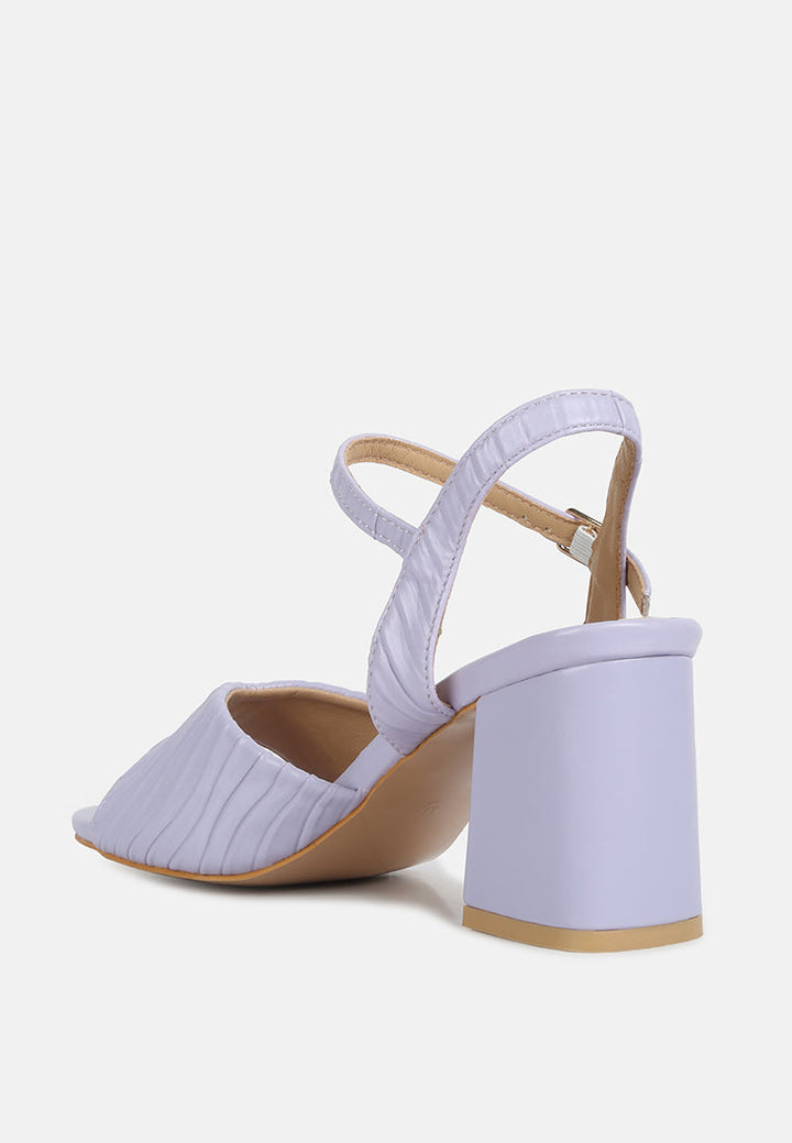 women pleated strap block heel sandals#color_lilac