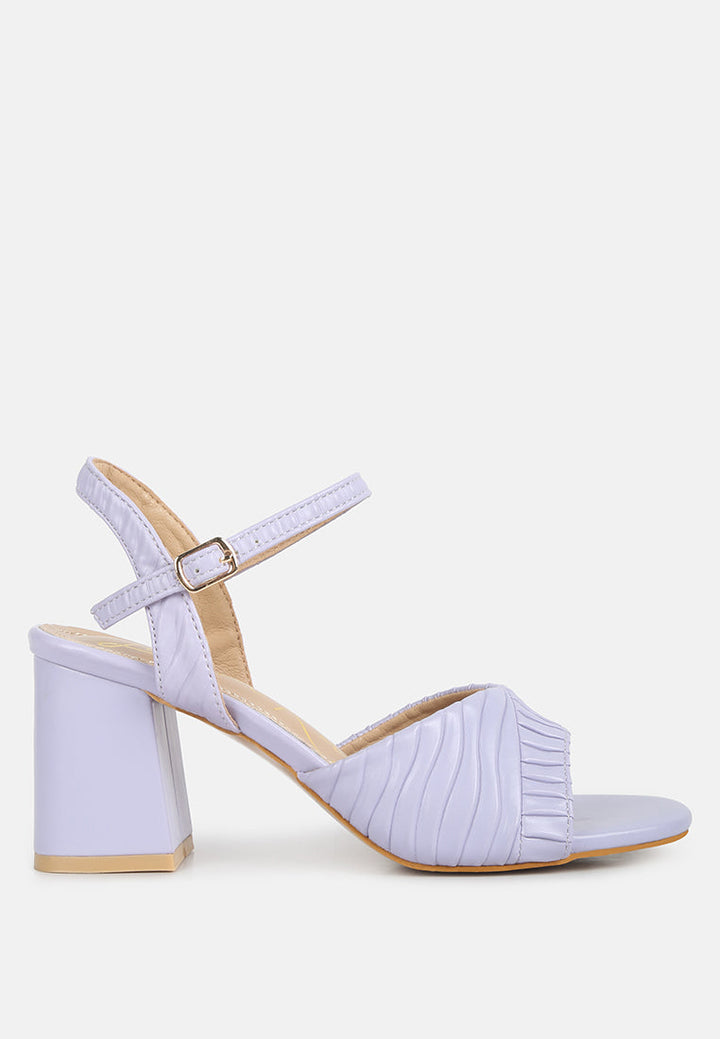 women pleated strap block heel sandals#color_lilac