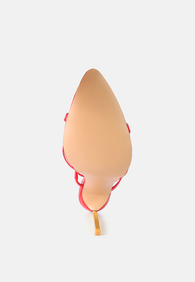 women high heeled sandals#color_red