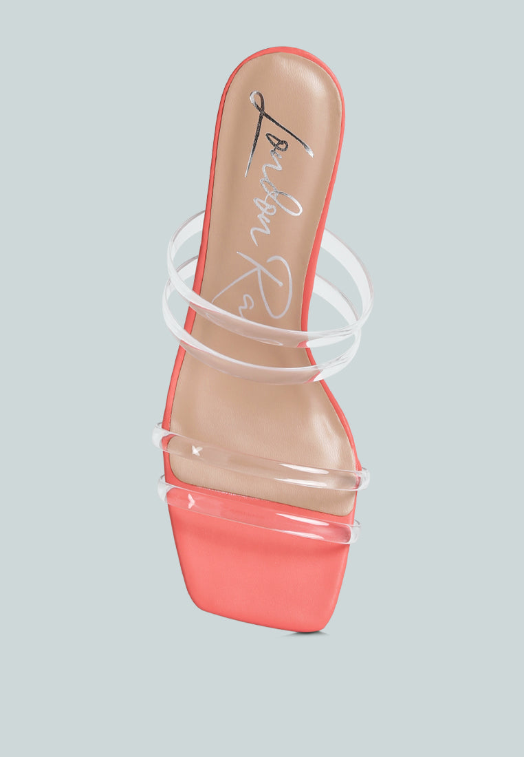 women clear spool heeled sandal#color_coral