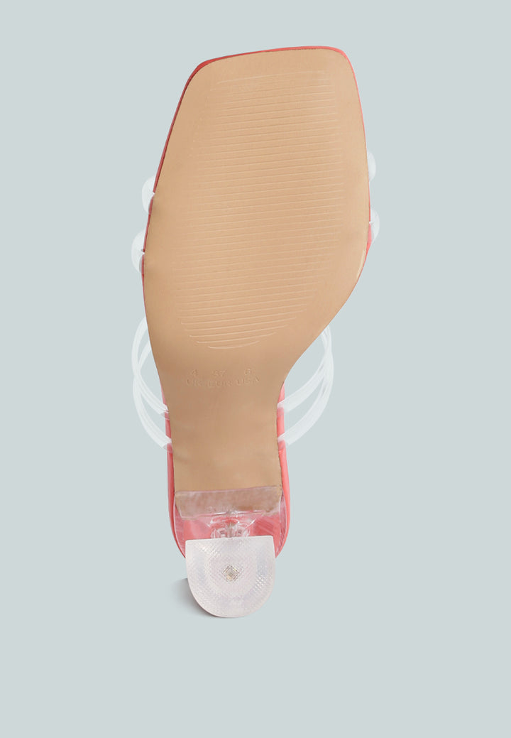 women clear spool heeled sandal#color_coral