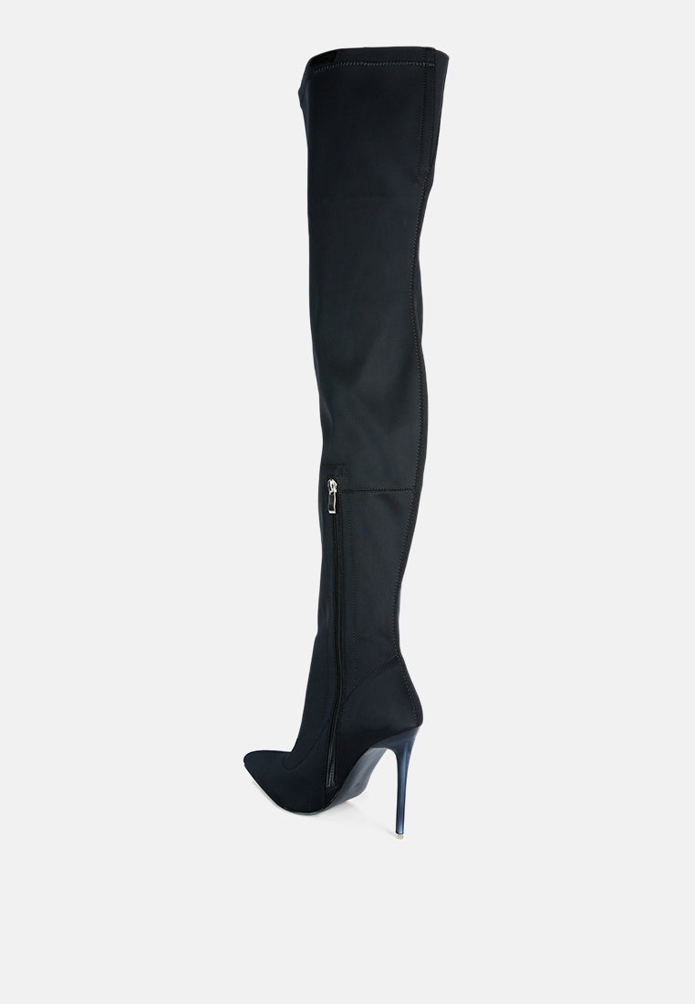 women superstretch stiletto long boot#color_black
