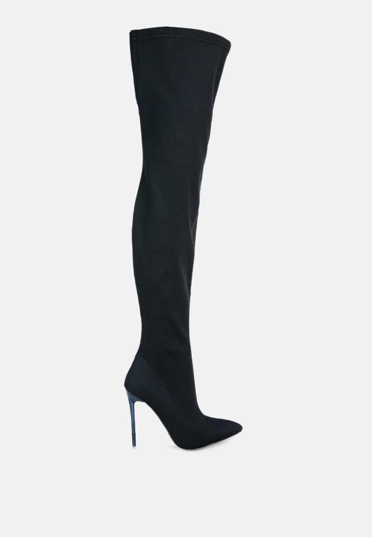 women superstretch stiletto long boot#color_black