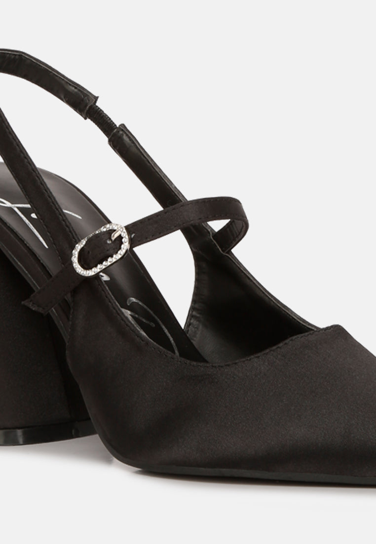 women flared heel party sandals#color_black