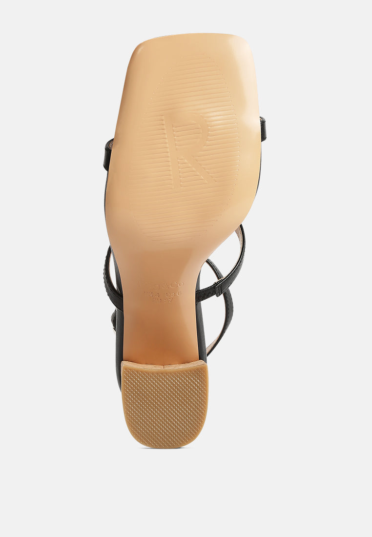 women open square toe block heel sandals#color_black