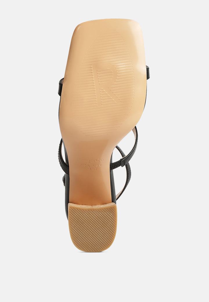 women open square toe block heel sandals#color_black