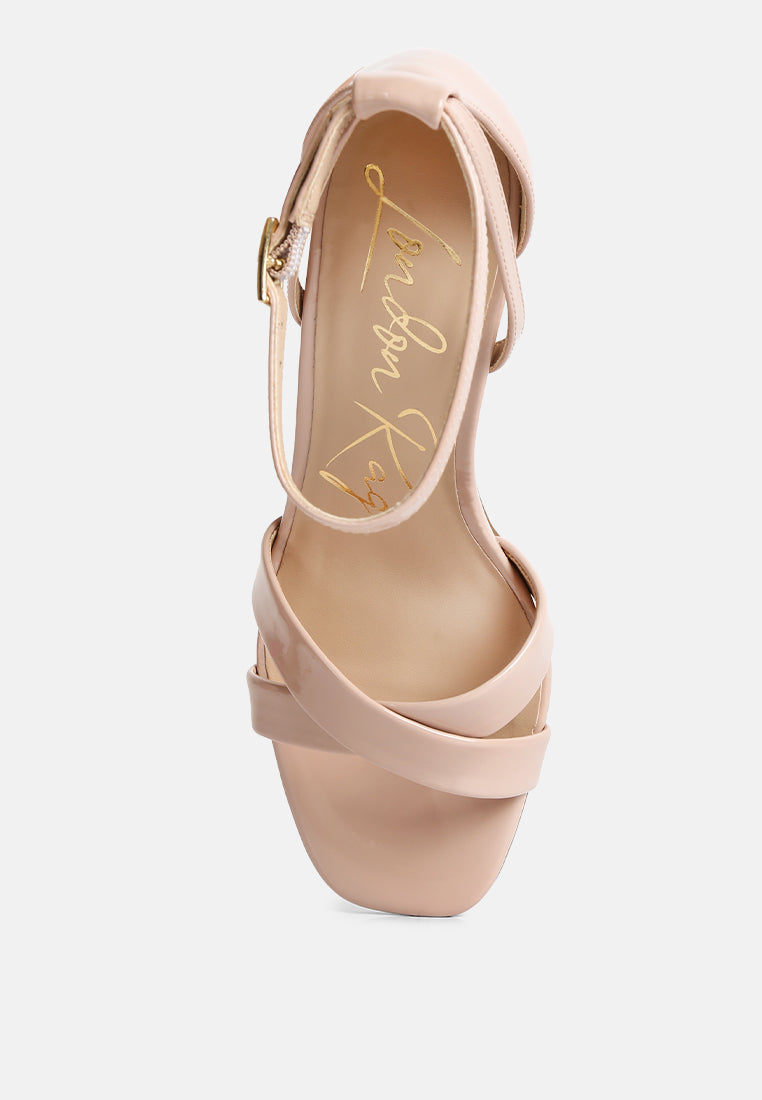 women ankle strap stiletto heel sandals#color_nude