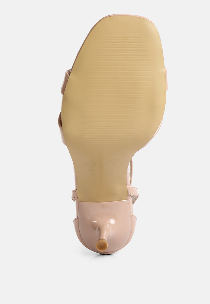women ankle strap stiletto heel sandals#color_nude