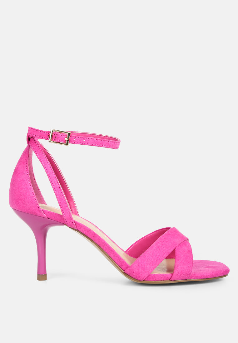 women ankle strap stiletto heel sandals#color_pink