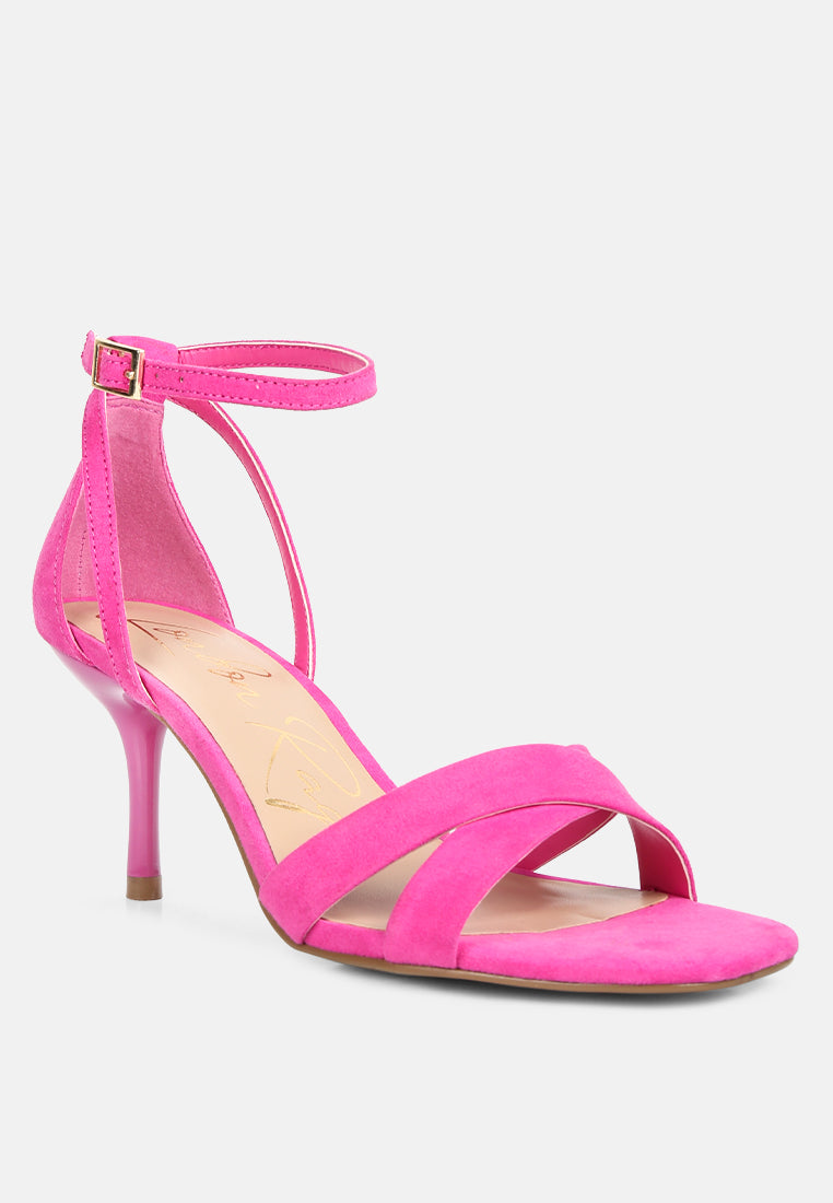 women ankle strap stiletto heel sandals#color_pink