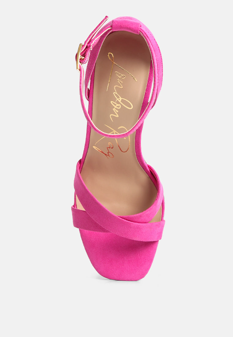 women ankle strap stiletto heel sandals#color_pink