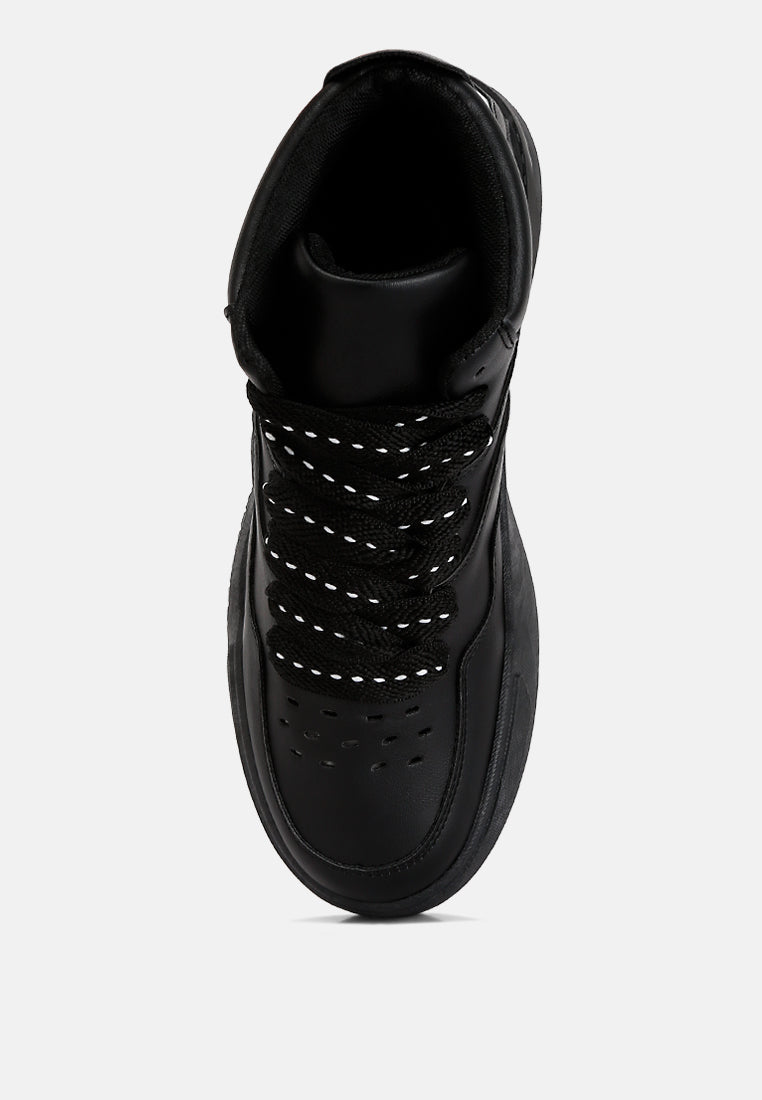 men's panelling detail ankle length sneakers#color_black