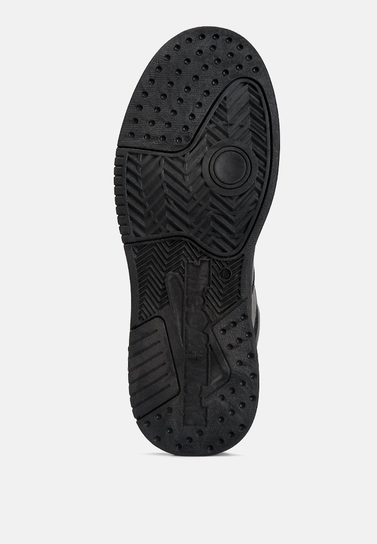 men's panelling detail ankle length sneakers#color_black