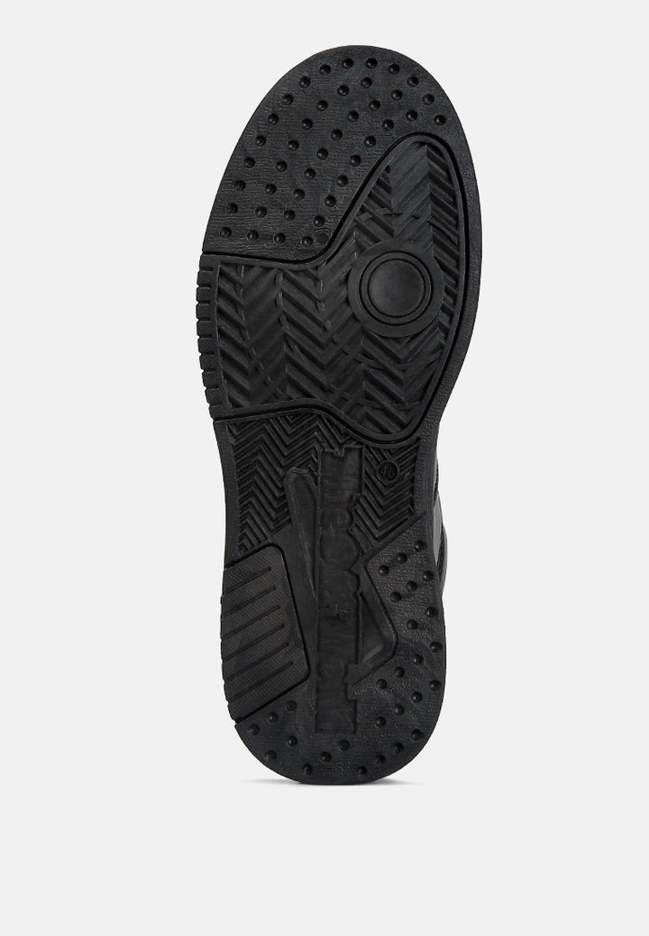 men's panelling detail ankle length sneakers#color_black