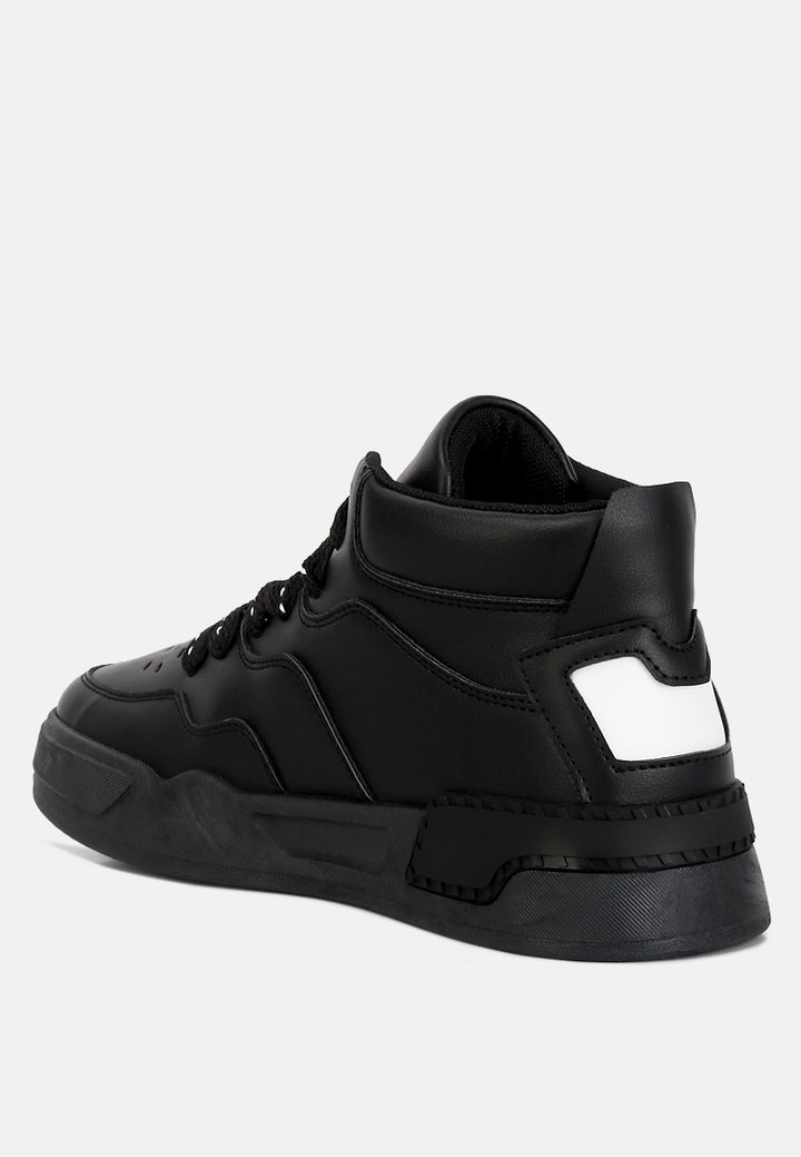 men's panelling detail ankle length sneakers#color_black