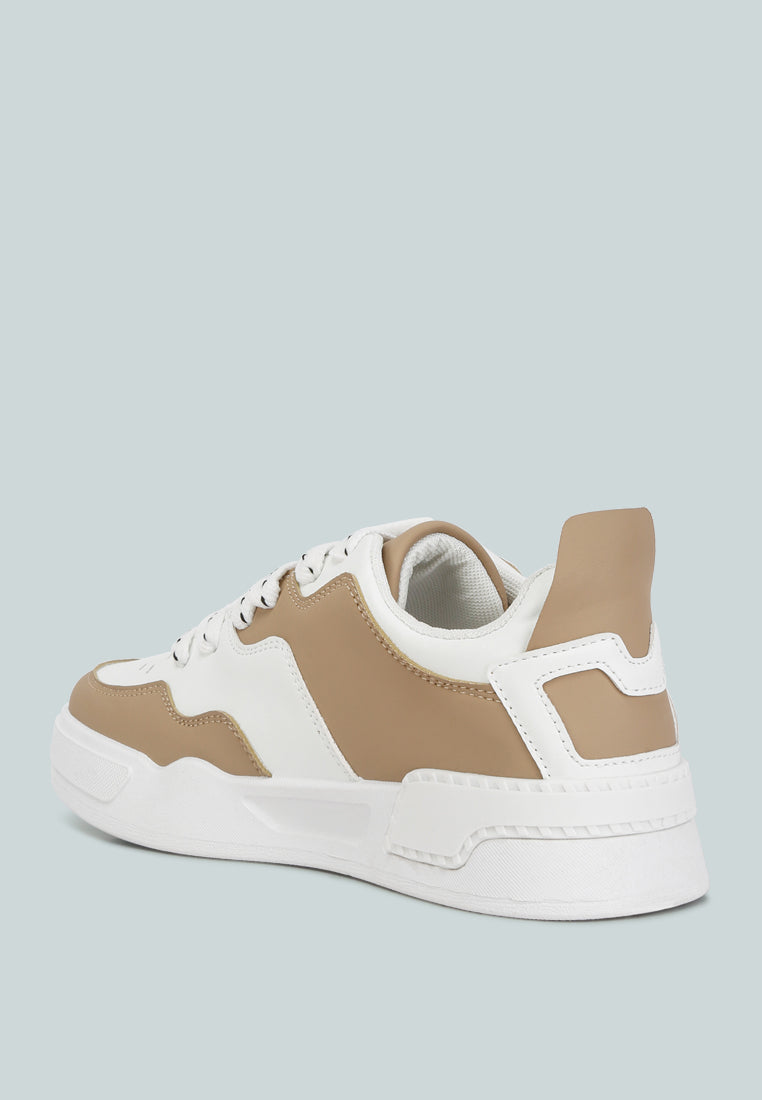 men's panelling detail flatform sneakers#color_beige