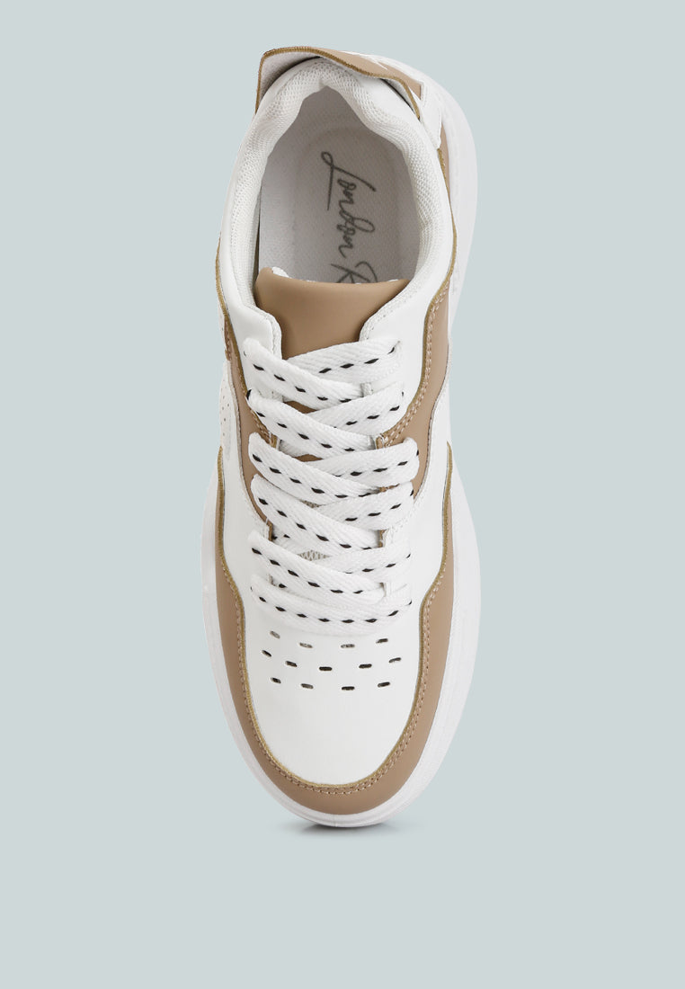 men's panelling detail flatform sneakers#color_beige
