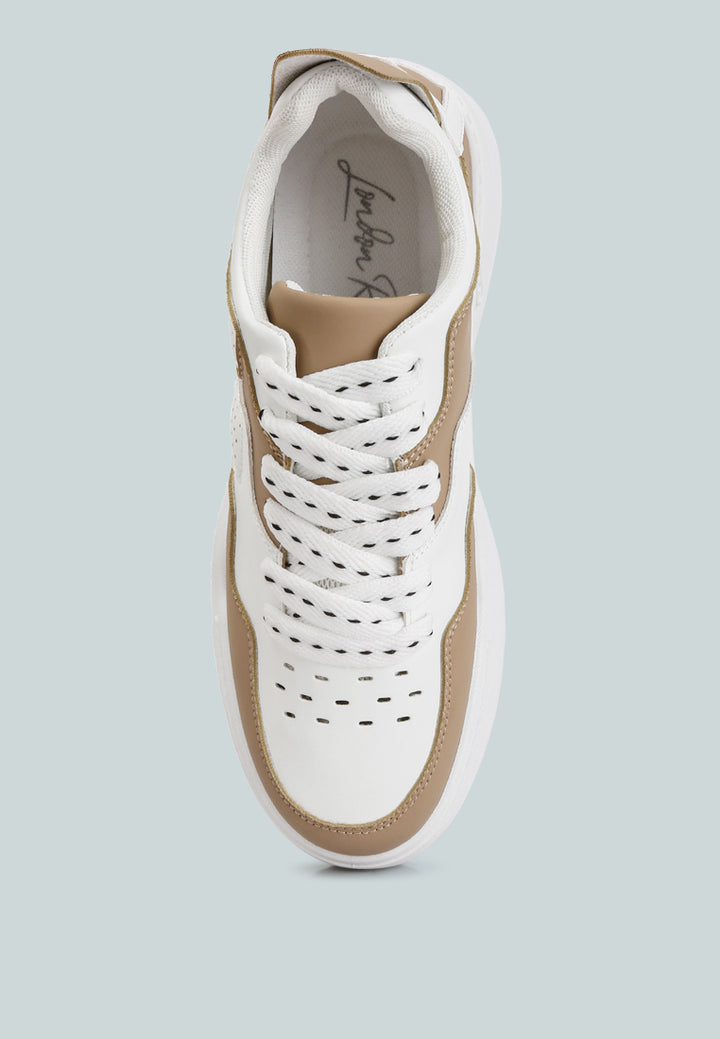 men's panelling detail flatform sneakers#color_beige