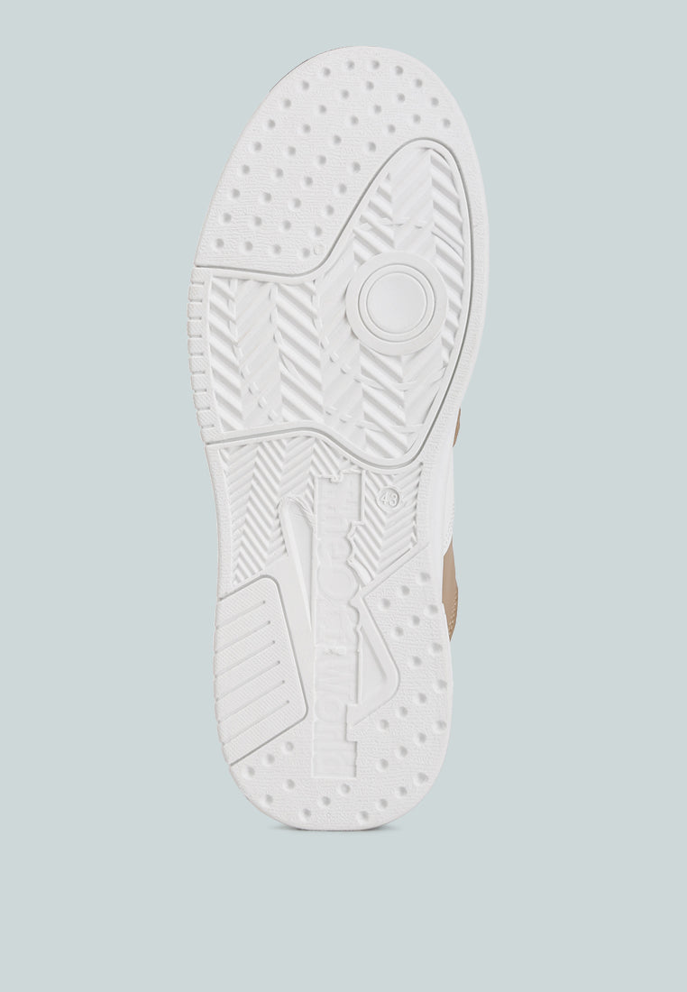 men's panelling detail flatform sneakers#color_beige