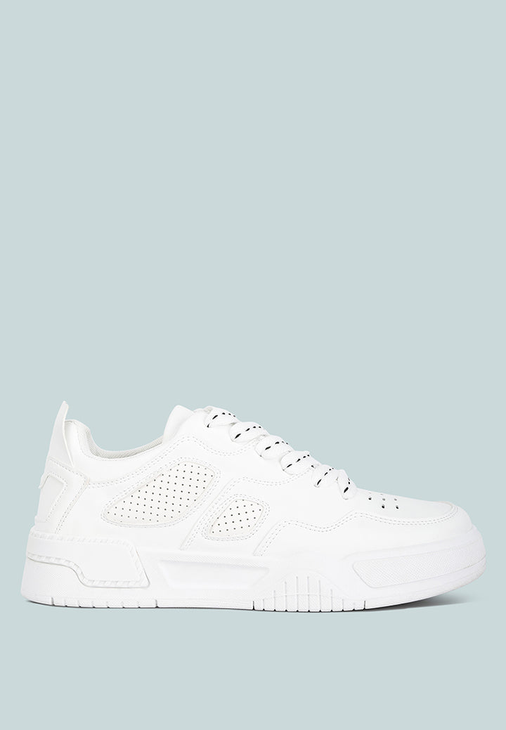 men's panelling detail flatform sneakers#color_white