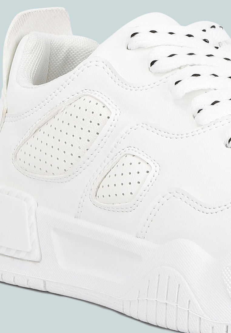 men's panelling detail flatform sneakers#color_white