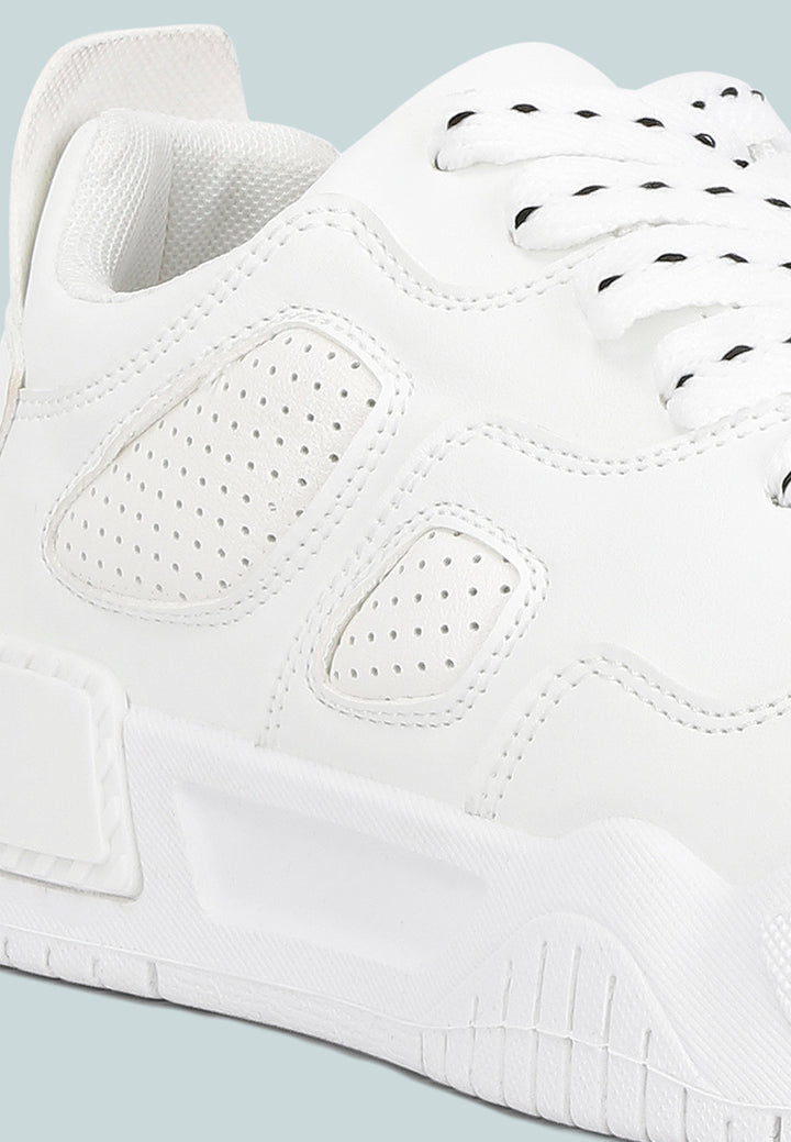 men's panelling detail flatform sneakers#color_white