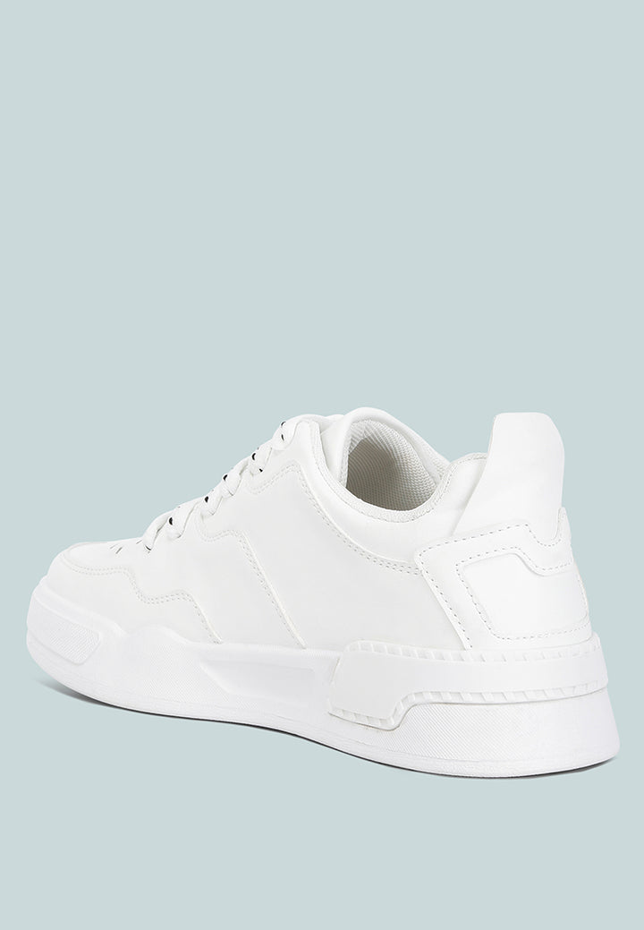 men's panelling detail flatform sneakers#color_white