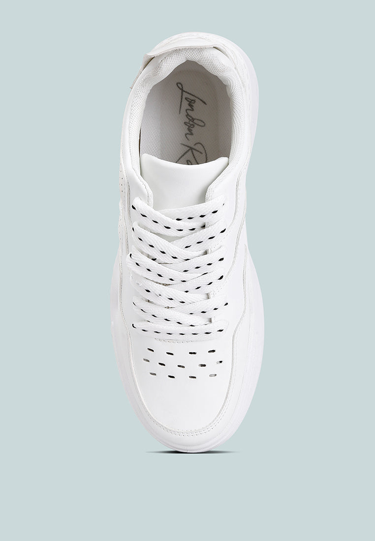 men's panelling detail flatform sneakers#color_white