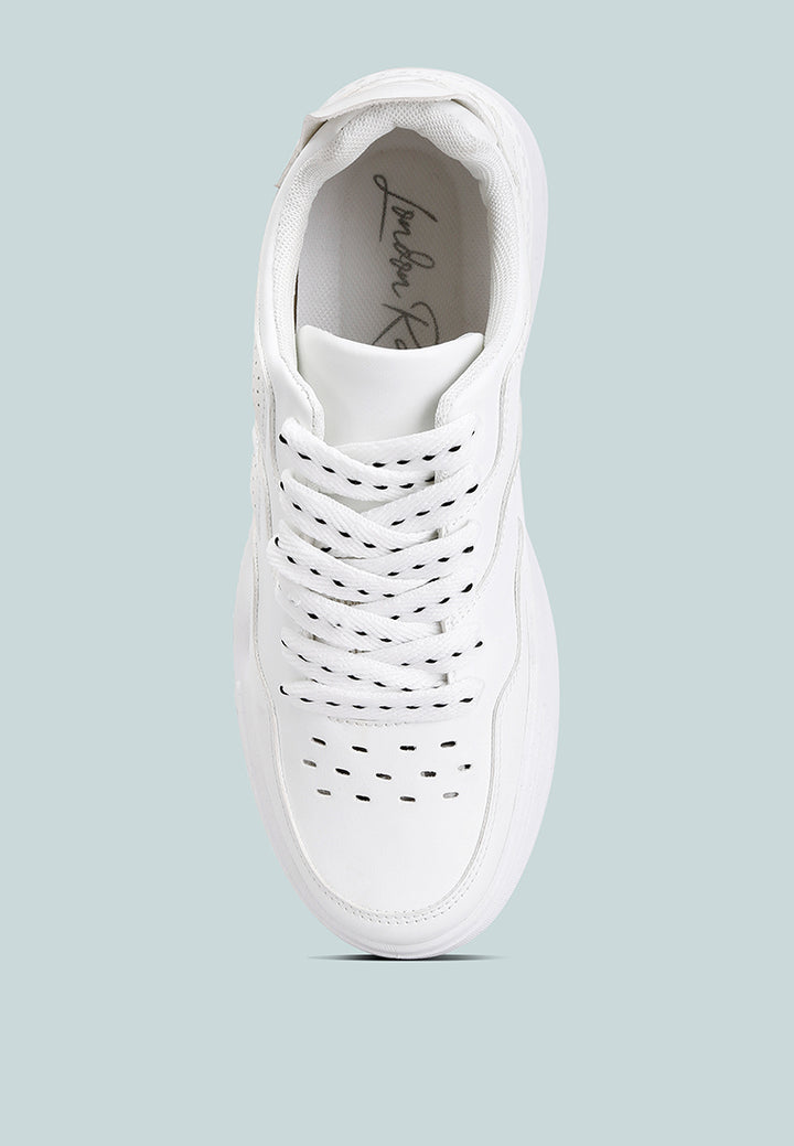 men's panelling detail flatform sneakers#color_white