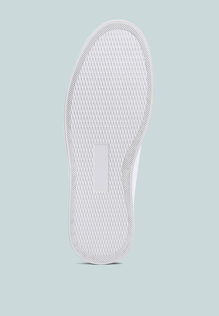 men panelling detailed lace-up sneakers#color_white