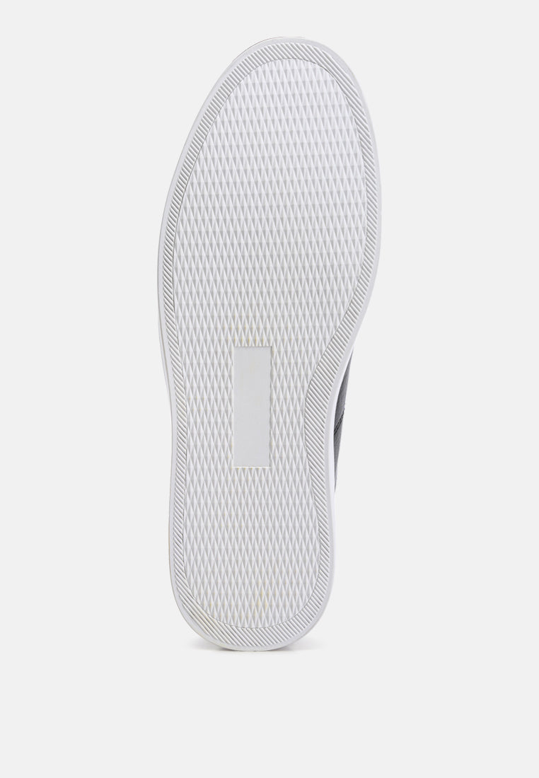 men panelling detailed lace-up sneakers#color_black