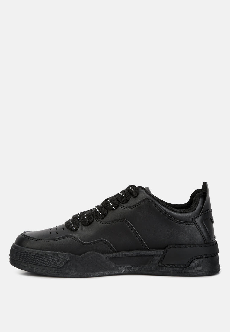 men's panelling detail flatform sneakers#color_black