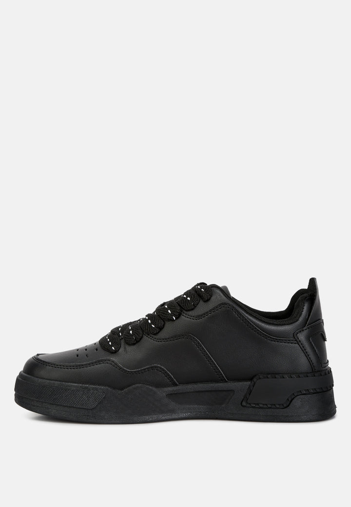 men's panelling detail flatform sneakers#color_black