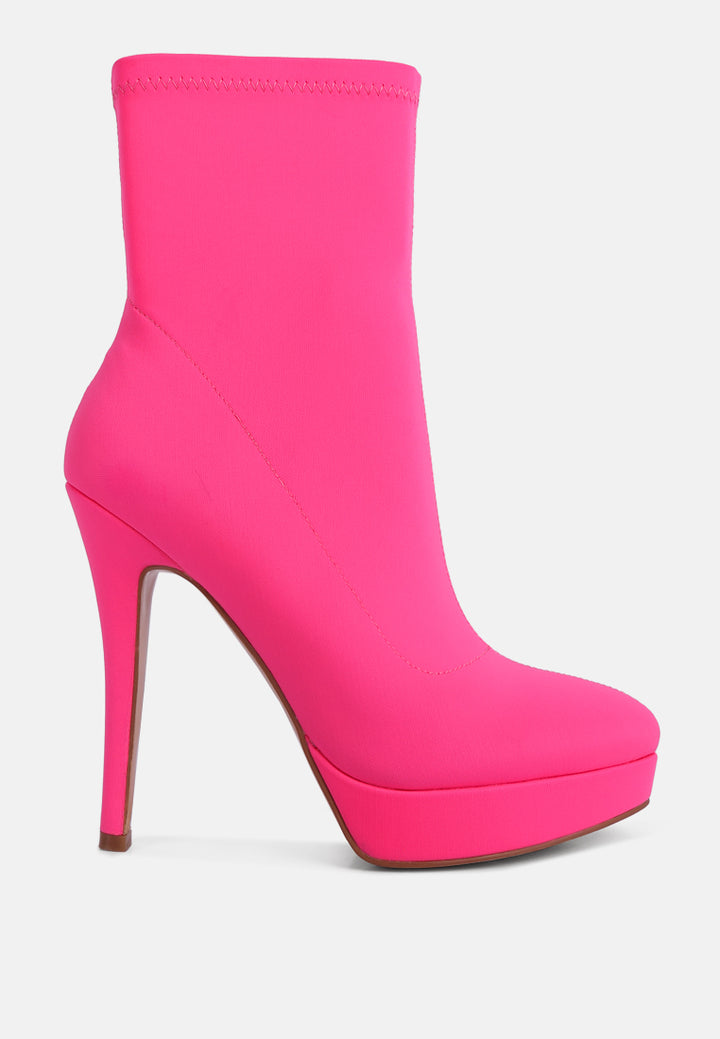 women high heeled lycra ankle boot#color_fuchsia