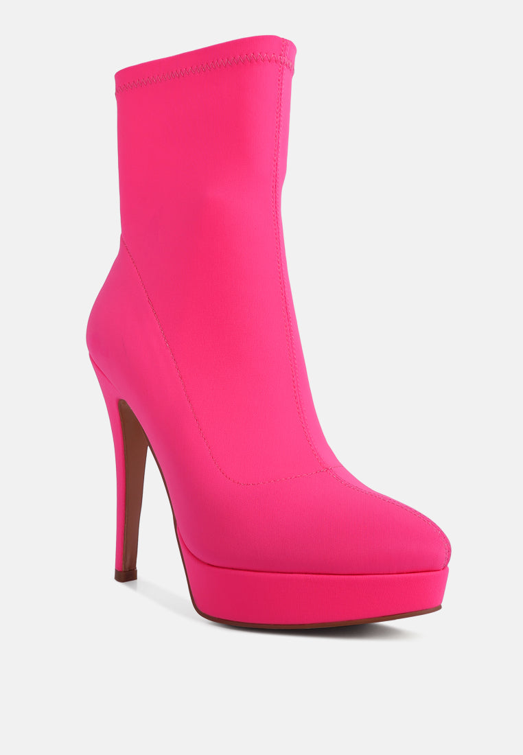 women high heeled lycra ankle boot#color_fuchsia