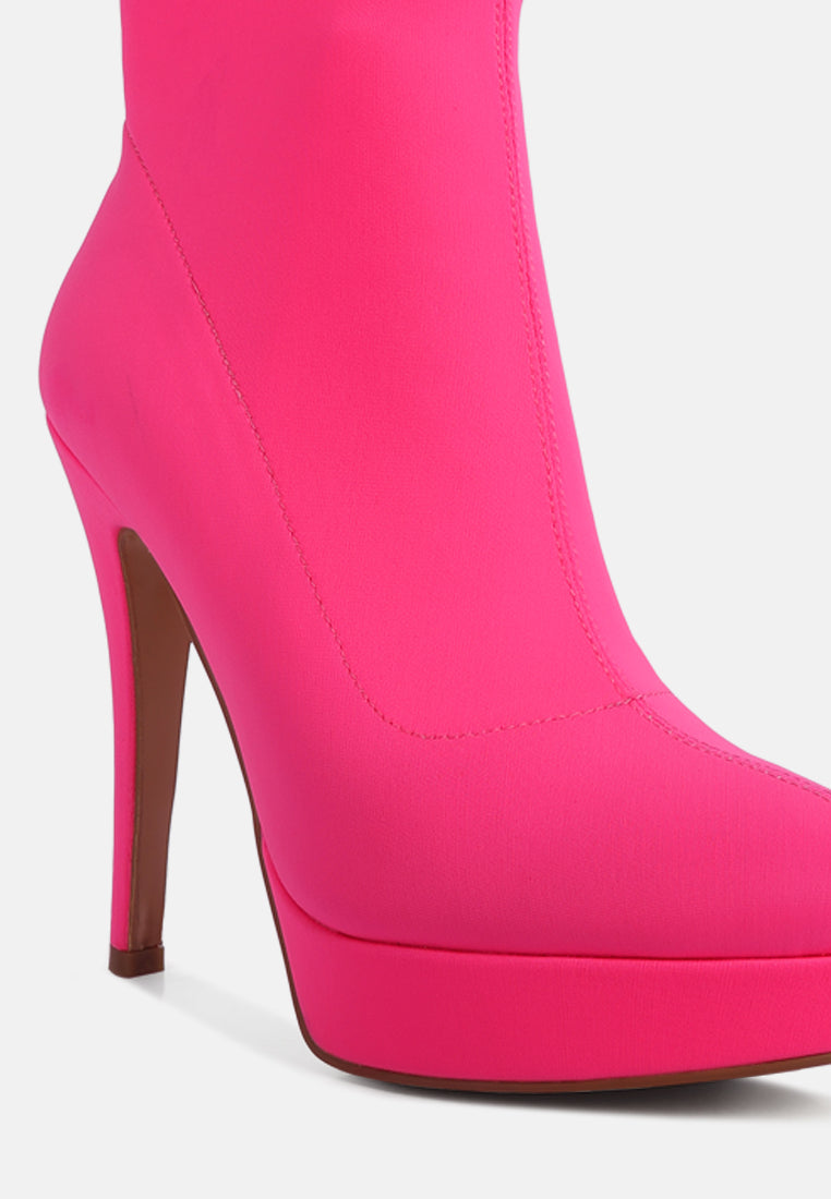women high heeled lycra ankle boot#color_fuchsia