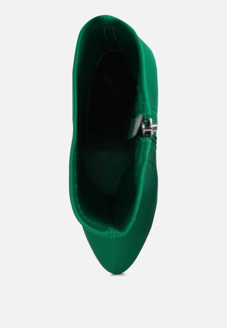 women high heeled lycra ankle boot#color_green