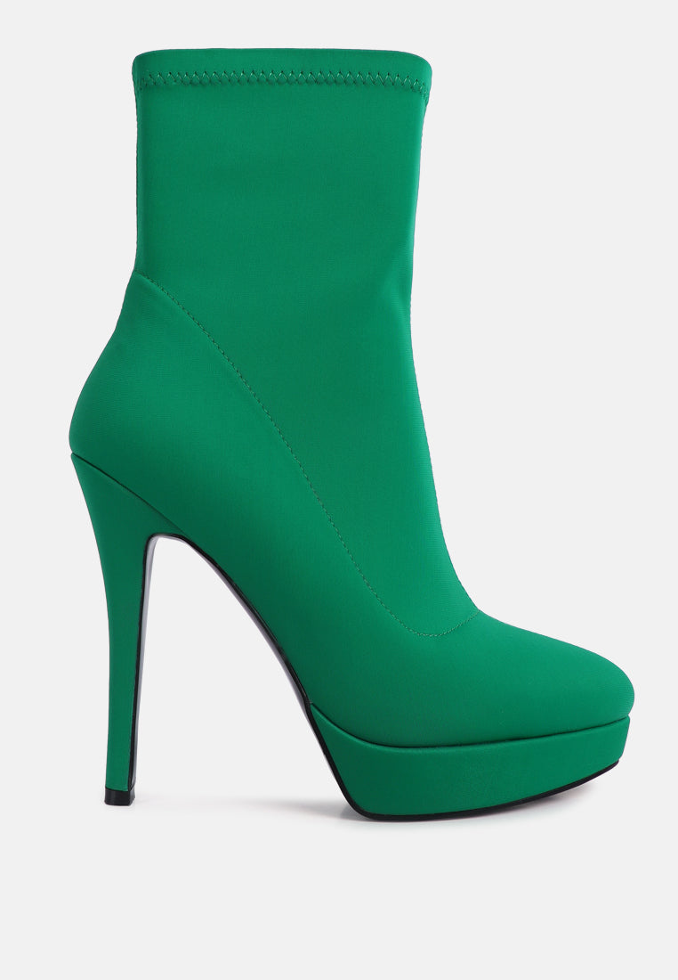 women high heeled lycra ankle boot#color_green