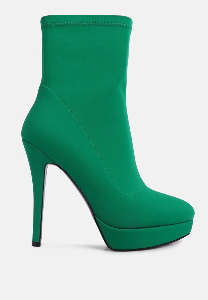 women high heeled lycra ankle boot#color_green