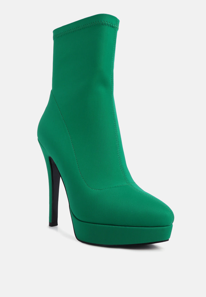women high heeled lycra ankle boot#color_green
