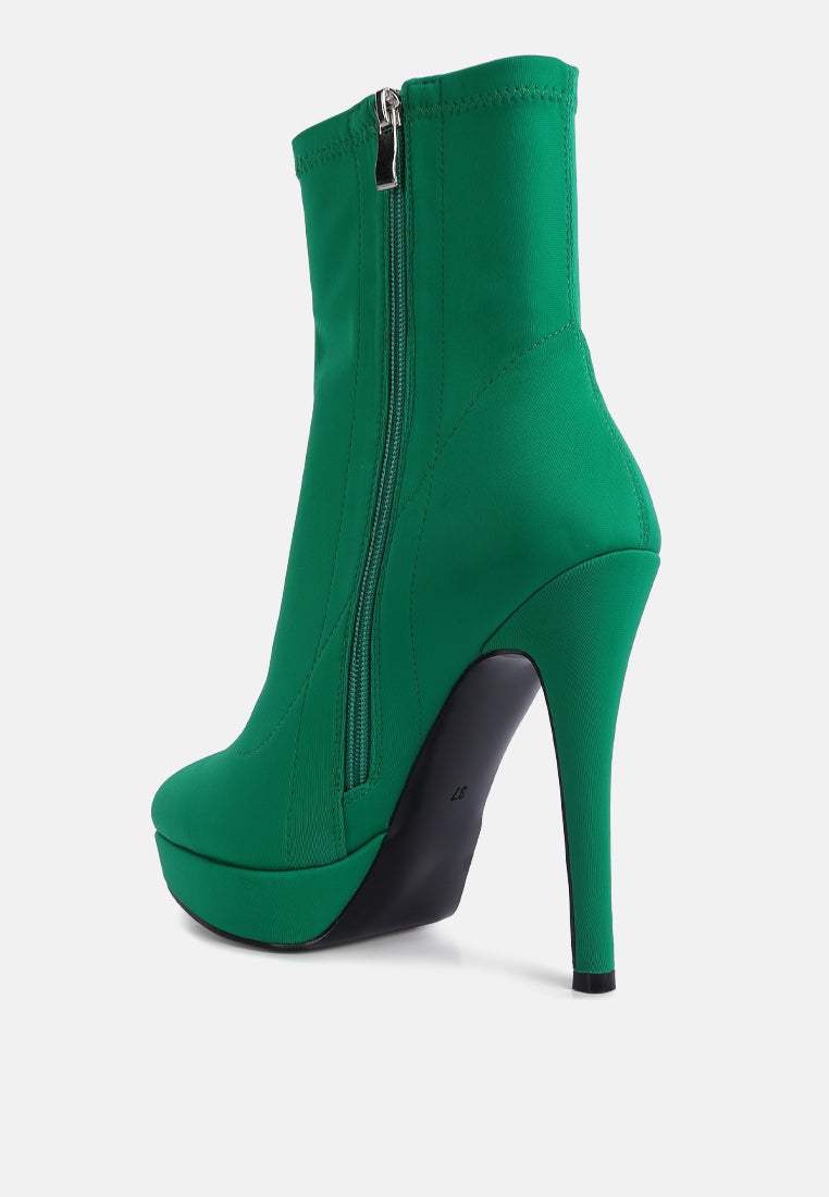 women high heeled lycra ankle boot#color_green