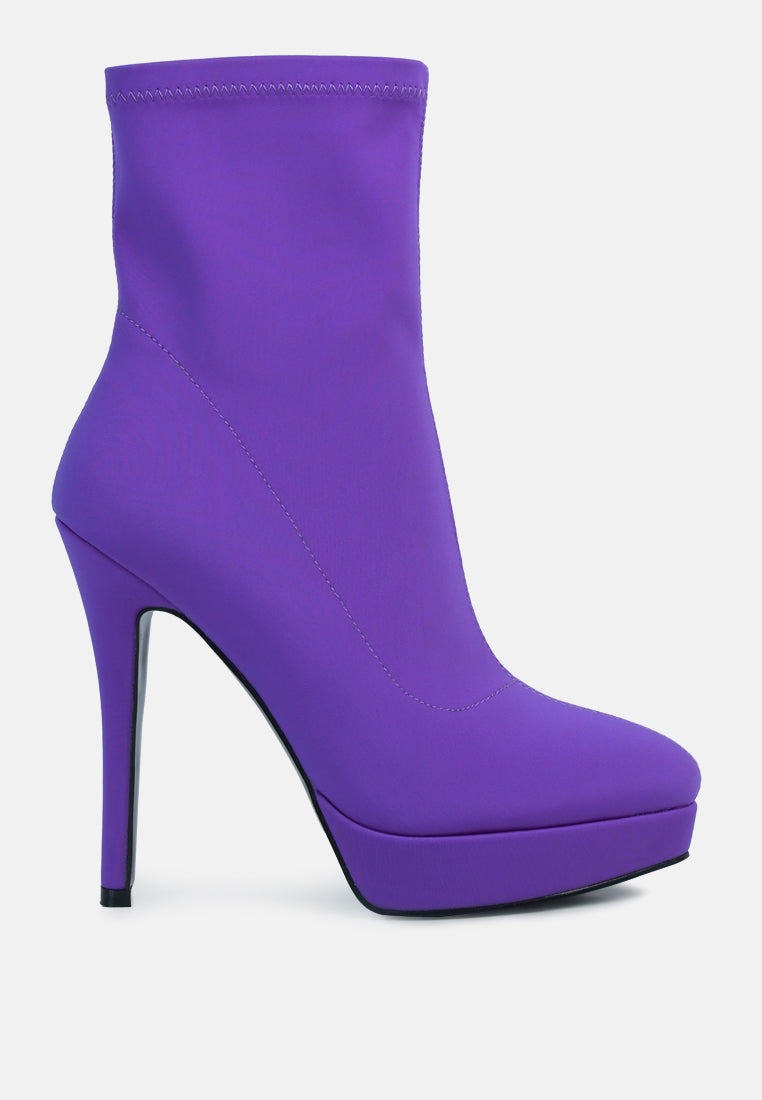 women high heeled lycra ankle boot#color_purple