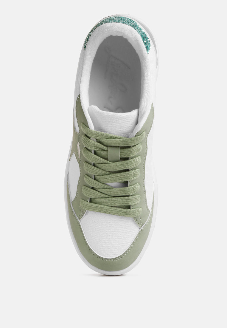 perry glitter detail star sneakers#color_green